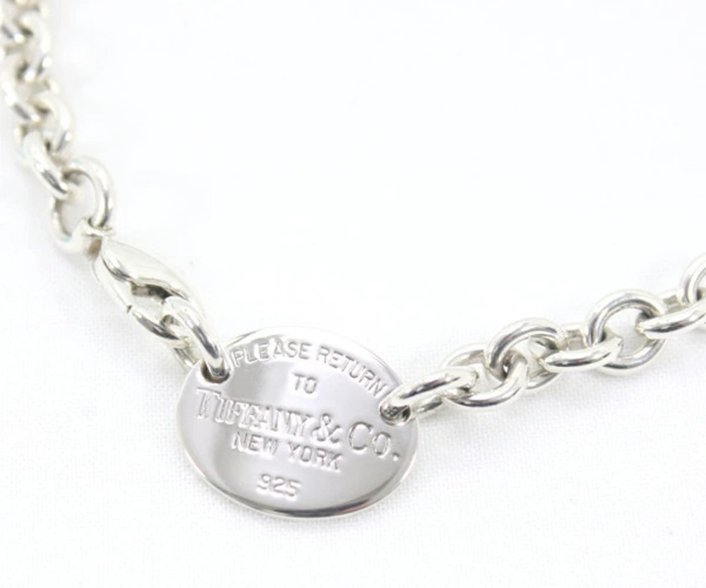 TIFFANY Co to Oval Necklace Choker Sterling Silver
